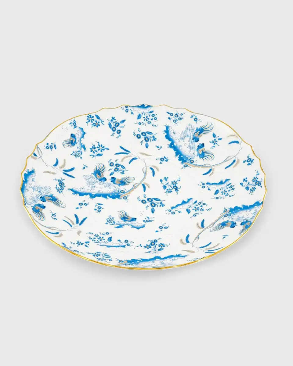GINORI 1735 Oro di Doccia Large Round Platter, Turchese | Thumbnail 2 GINORI 1735 Oro di Doccia Large Round Platter, Turchese | Thumbnail 2