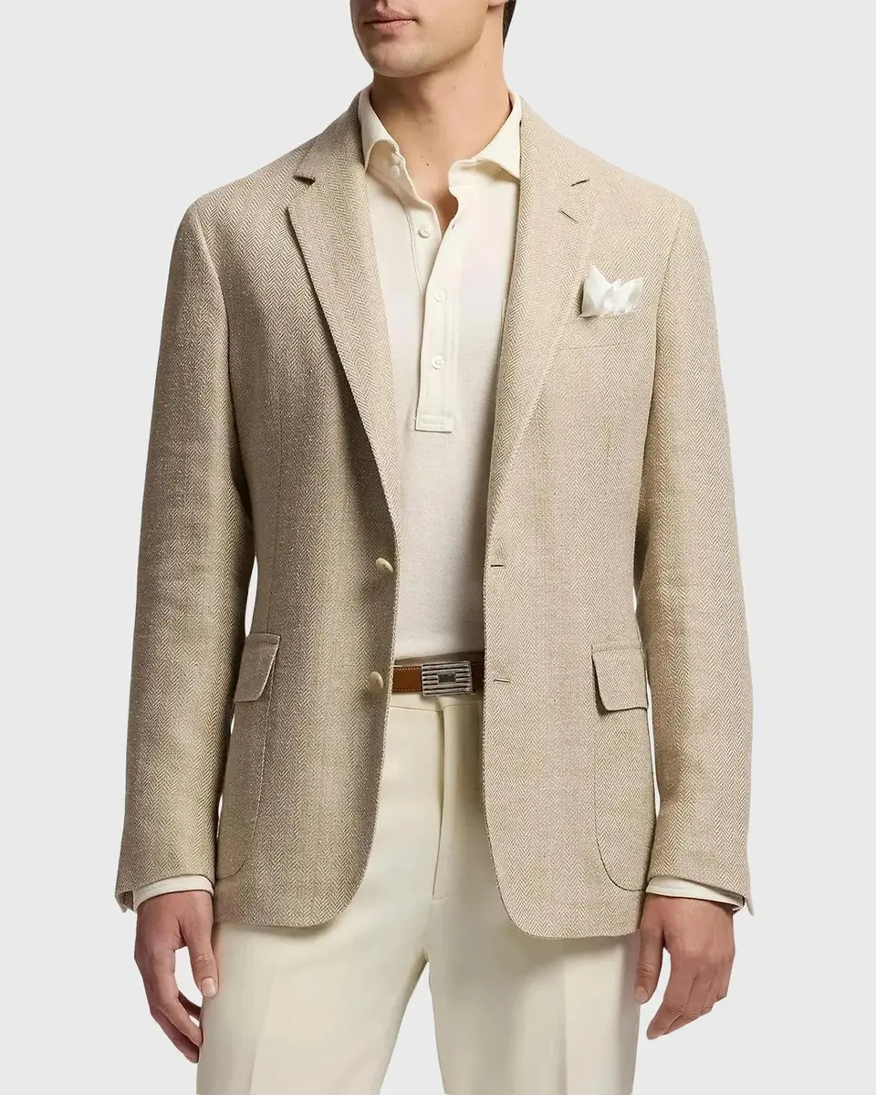 Ralph Lauren Purple Label Men's Hadley Hand-Tailored Herringbone Jacket | Thumbnail 4 Ralph Lauren Purple Label Men's Hadley Hand-Tailored Herringbone Jacket | Thumbnail 4