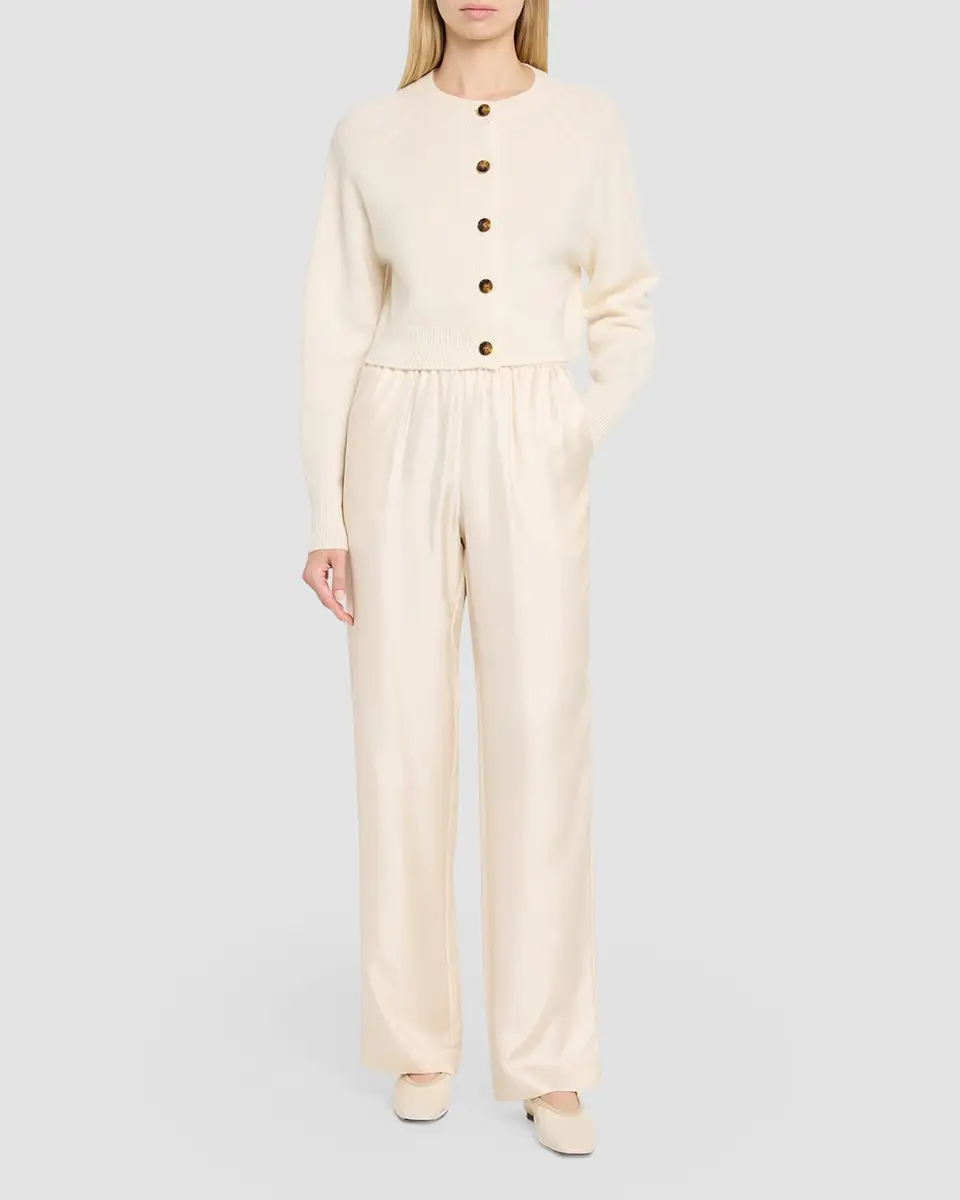 Loulou de Saison Alera Silk Straight-Leg Pull-On Pants | Thumbnail 2 Loulou de Saison Alera Silk Straight-Leg Pull-On Pants | Thumbnail 2