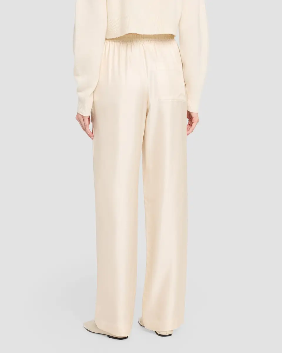 Loulou de Saison Alera Silk Straight-Leg Pull-On Pants | Thumbnail 3 Loulou de Saison Alera Silk Straight-Leg Pull-On Pants | Thumbnail 3