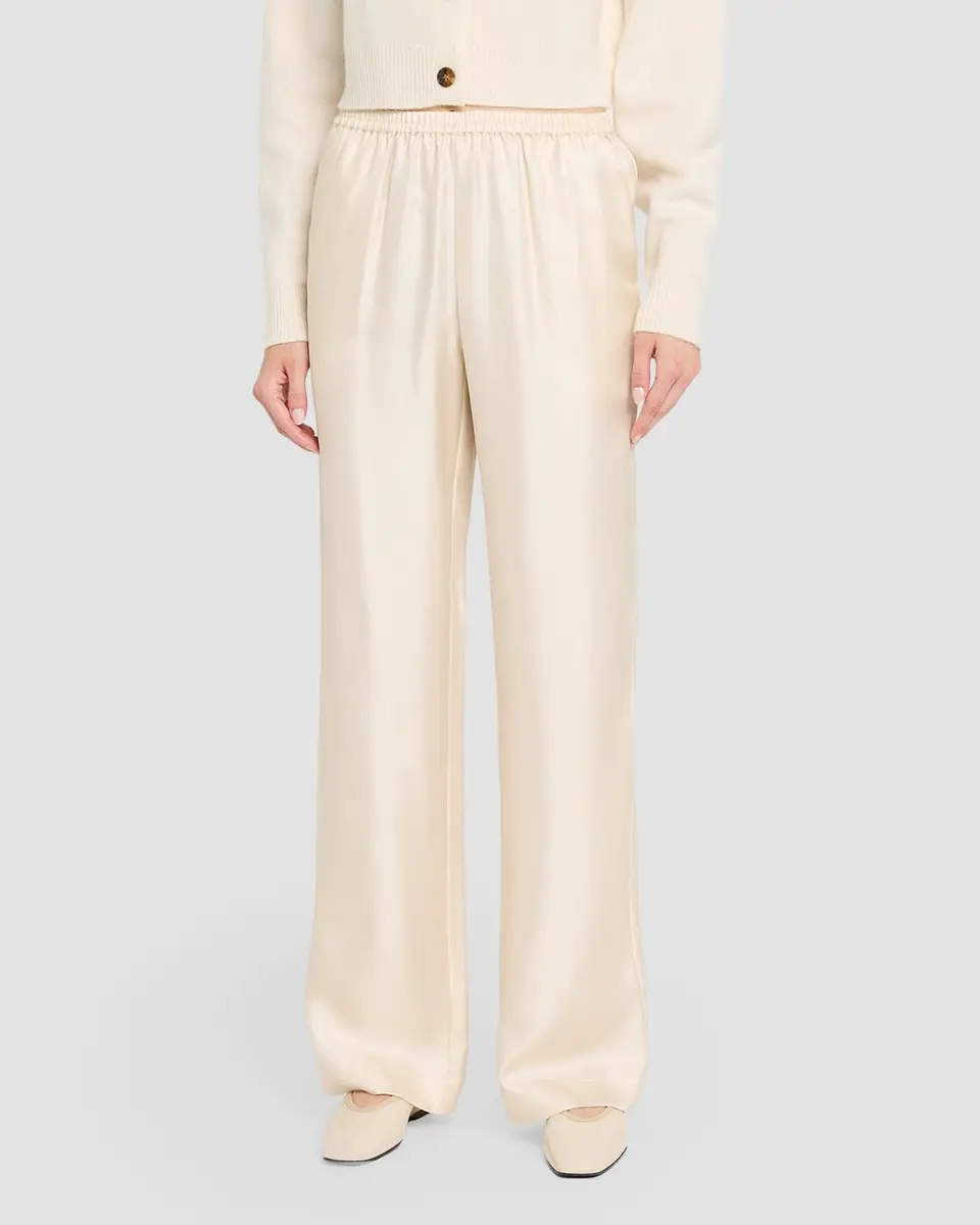 Loulou de Saison Alera Silk Straight-Leg Pull-On Pants | Thumbnail 4 Loulou de Saison Alera Silk Straight-Leg Pull-On Pants | Thumbnail 4