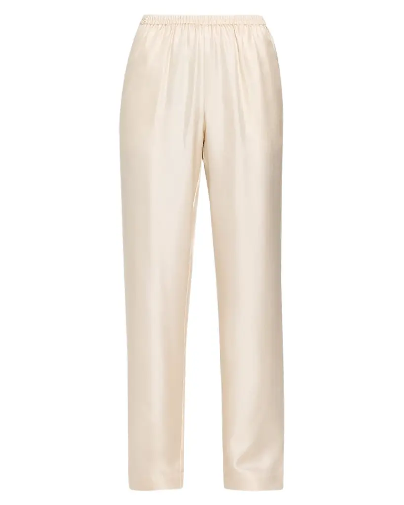 Loulou de Saison Alera Silk Straight-Leg Pull-On Pants | Image 1 Loulou de Saison Alera Silk Straight-Leg Pull-On Pants | Image 1