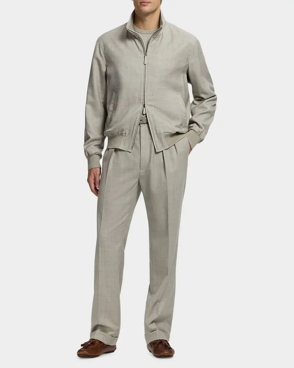 Ralph Lauren Purple Label Men's Felton Cashmere-Silk Flight Jacket | Thumbnail 2 Ralph Lauren Purple Label Men's Felton Cashmere-Silk Flight Jacket | Thumbnail 2