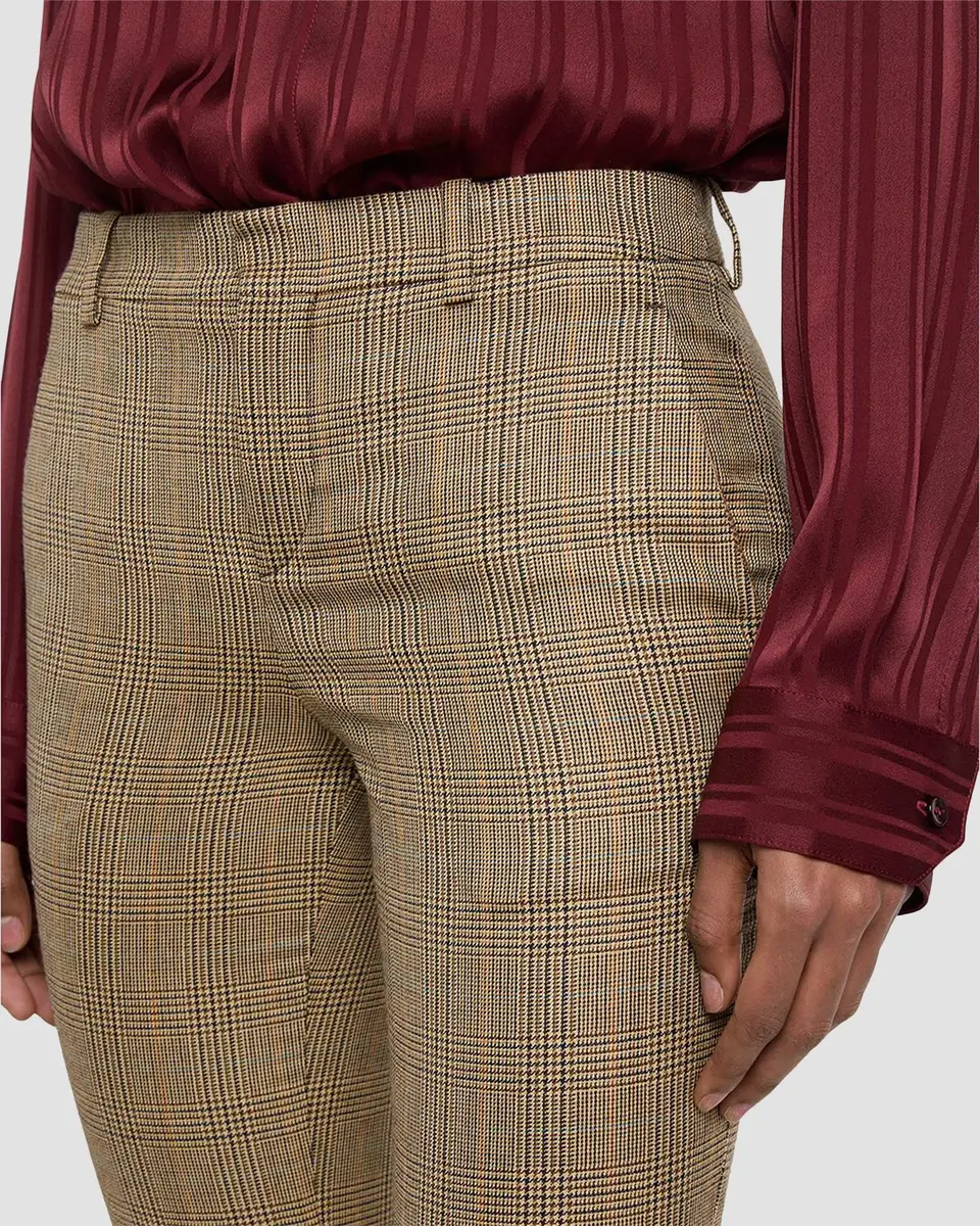 Saint Laurent Puppytooth Prince of Wales Wool Flared Pants | Thumbnail 5 Saint Laurent Puppytooth Prince of Wales Wool Flared Pants | Thumbnail 5