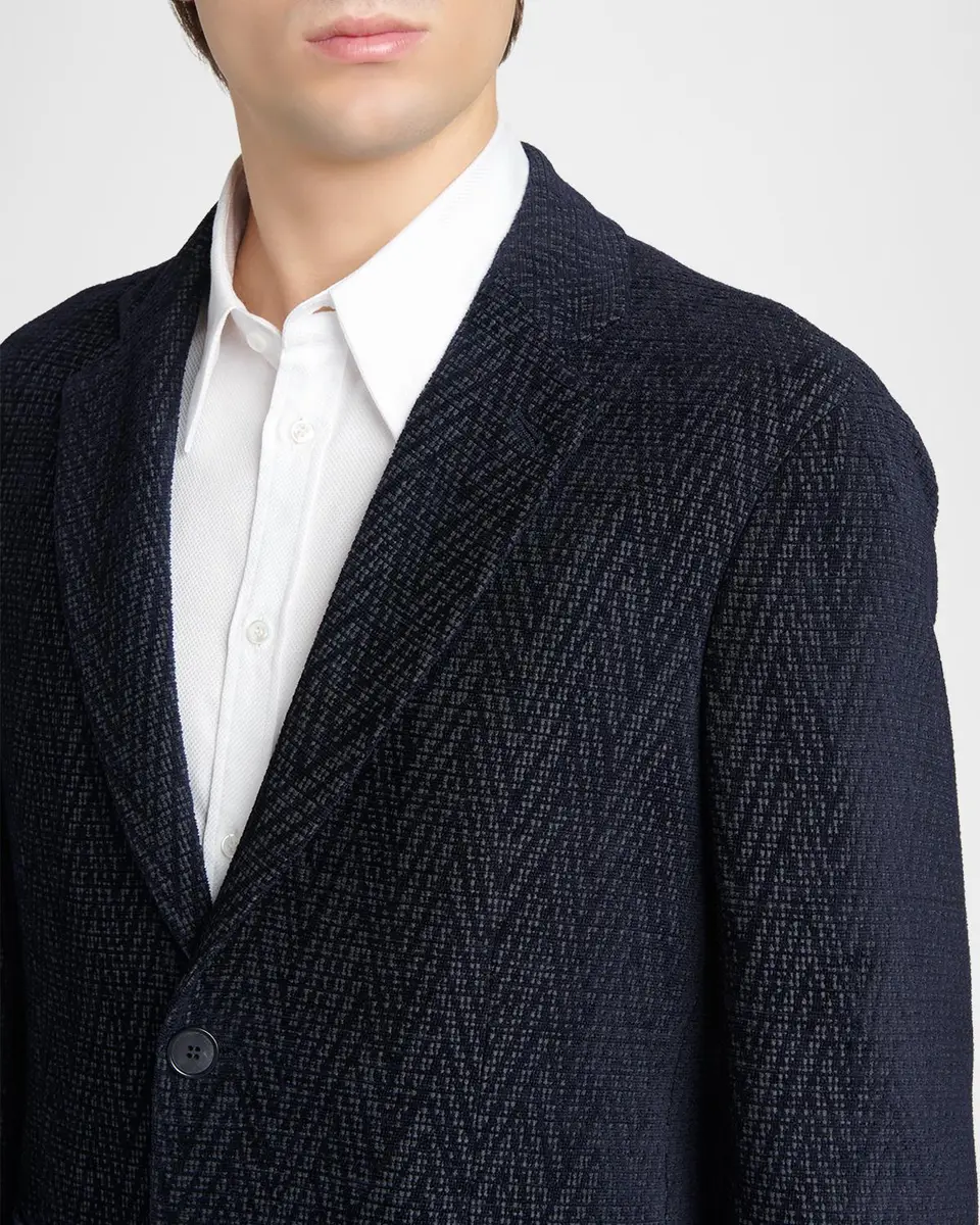 Giorgio Armani Men's Chevron Jacquard Single-Breasted Sport Coat | Thumbnail 5 Giorgio Armani Men's Chevron Jacquard Single-Breasted Sport Coat | Thumbnail 5