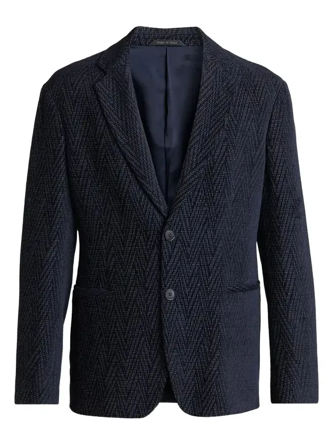 Men's Chevron Jacquard Single-Breasted Sport Coat Men's Chevron Jacquard Single-Breasted Sport Coat