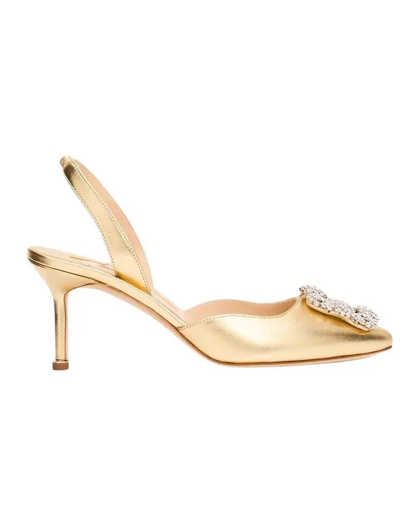 Manolo Blahnik 90mm BB Metallic Leather Pumps | Image 1 Manolo Blahnik 90mm BB Metallic Leather Pumps | Image 1