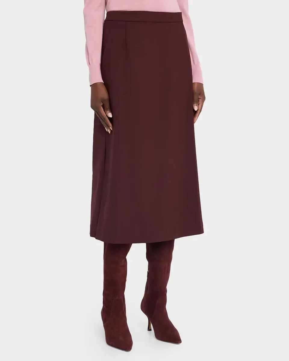 Lafayette 148 New York A-Line Stretch Wool Midi Skirt | Thumbnail 4 Lafayette 148 New York A-Line Stretch Wool Midi Skirt | Thumbnail 4