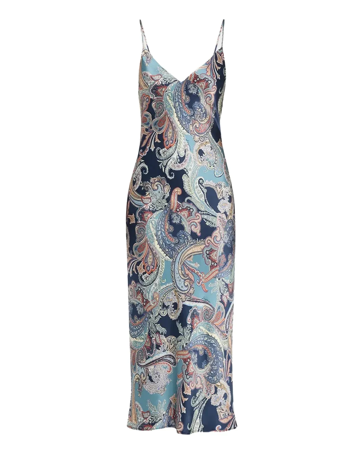 Seridie Paisley Mid-Length Slip Dress Seridie Paisley Mid-Length Slip Dress