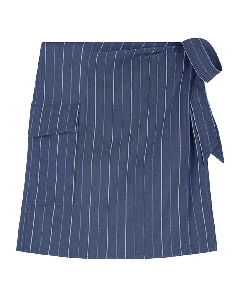 Emporio Armani Striped Jacquard Denim Mini Wrap Skirt | Image 1 Emporio Armani Striped Jacquard Denim Mini Wrap Skirt | Image 1