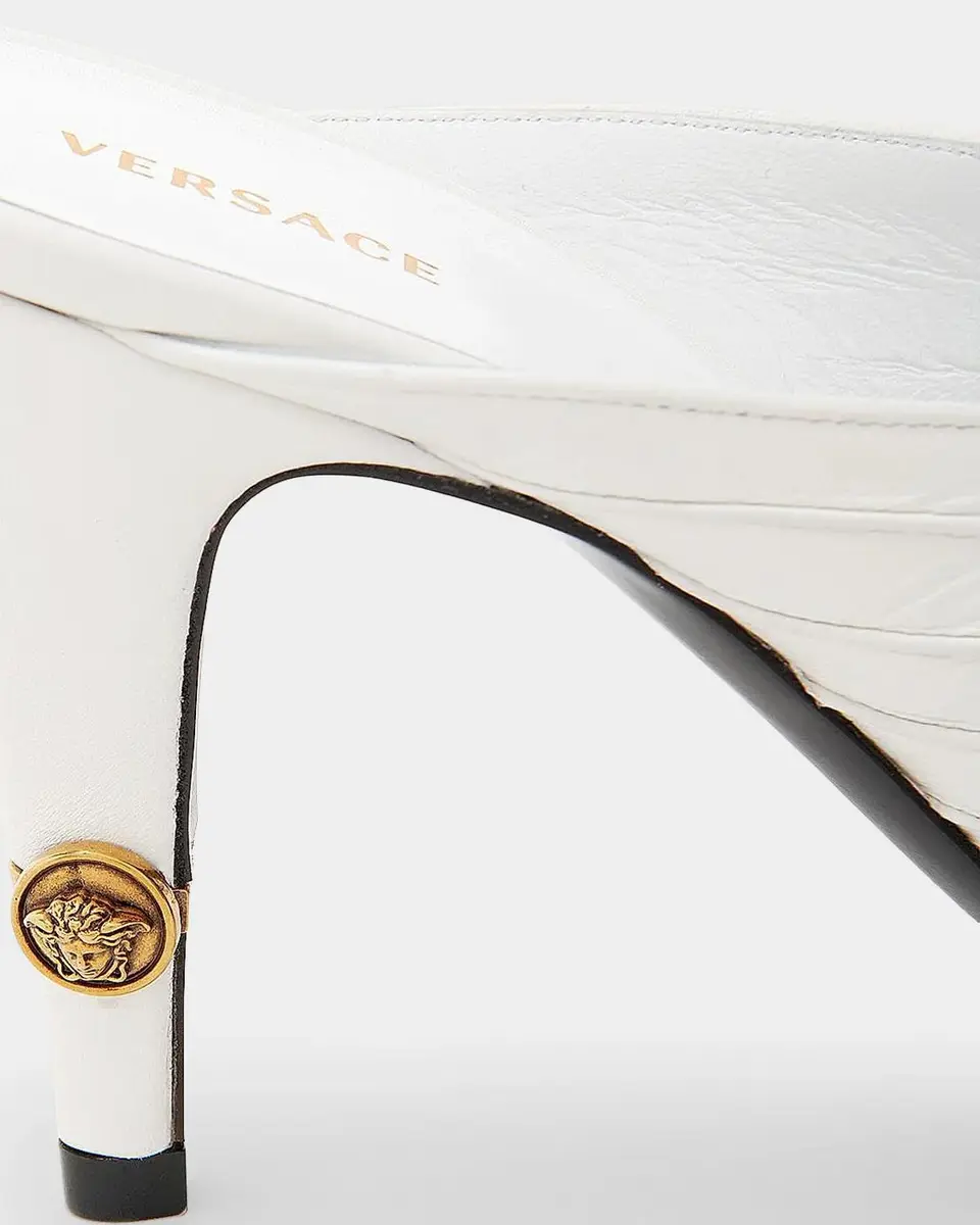 Versace Medusa 90MM Leather Mules | Thumbnail 3