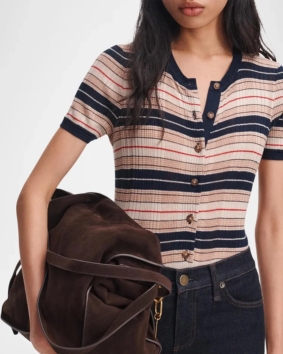 rag & bone Teresa Striped Short-Sleeve Cardigan | Thumbnail 5 rag & bone Teresa Striped Short-Sleeve Cardigan | Thumbnail 5