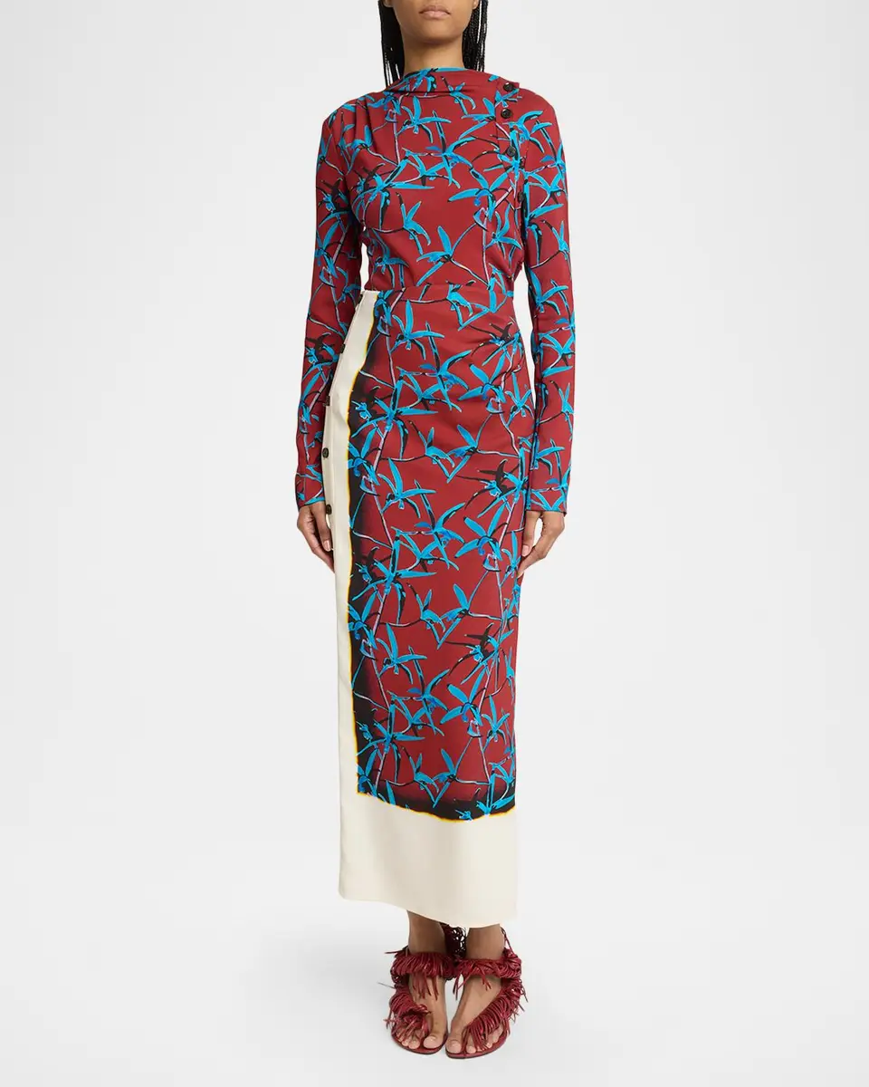 Proenza Schouler Anais Floral-Print Button-Shoulder Long-Sleeve Top | Thumbnail 2 Proenza Schouler Anais Floral-Print Button-Shoulder Long-Sleeve Top | Thumbnail 2