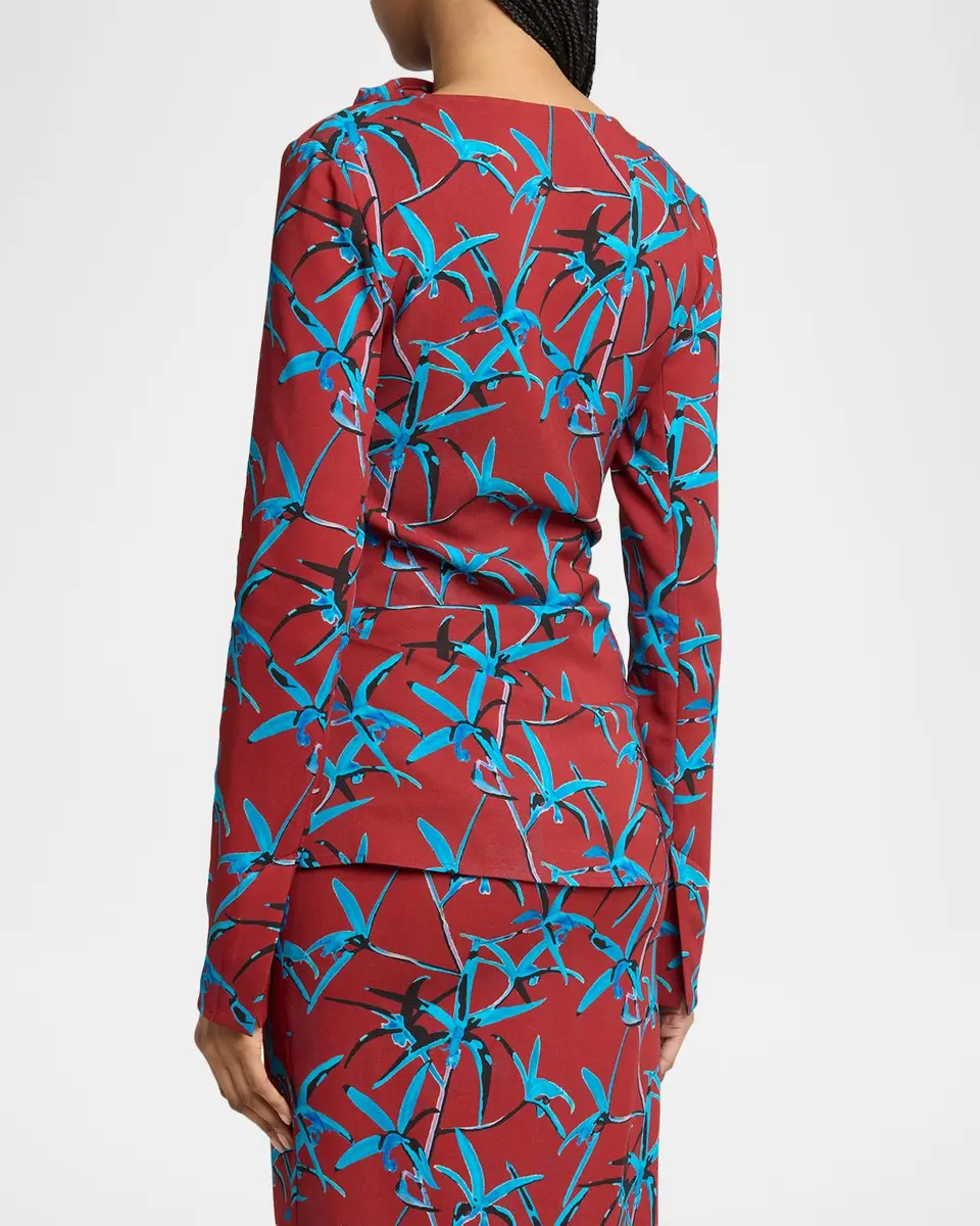 Proenza Schouler Anais Floral-Print Button-Shoulder Long-Sleeve Top | Thumbnail 3 Proenza Schouler Anais Floral-Print Button-Shoulder Long-Sleeve Top | Thumbnail 3