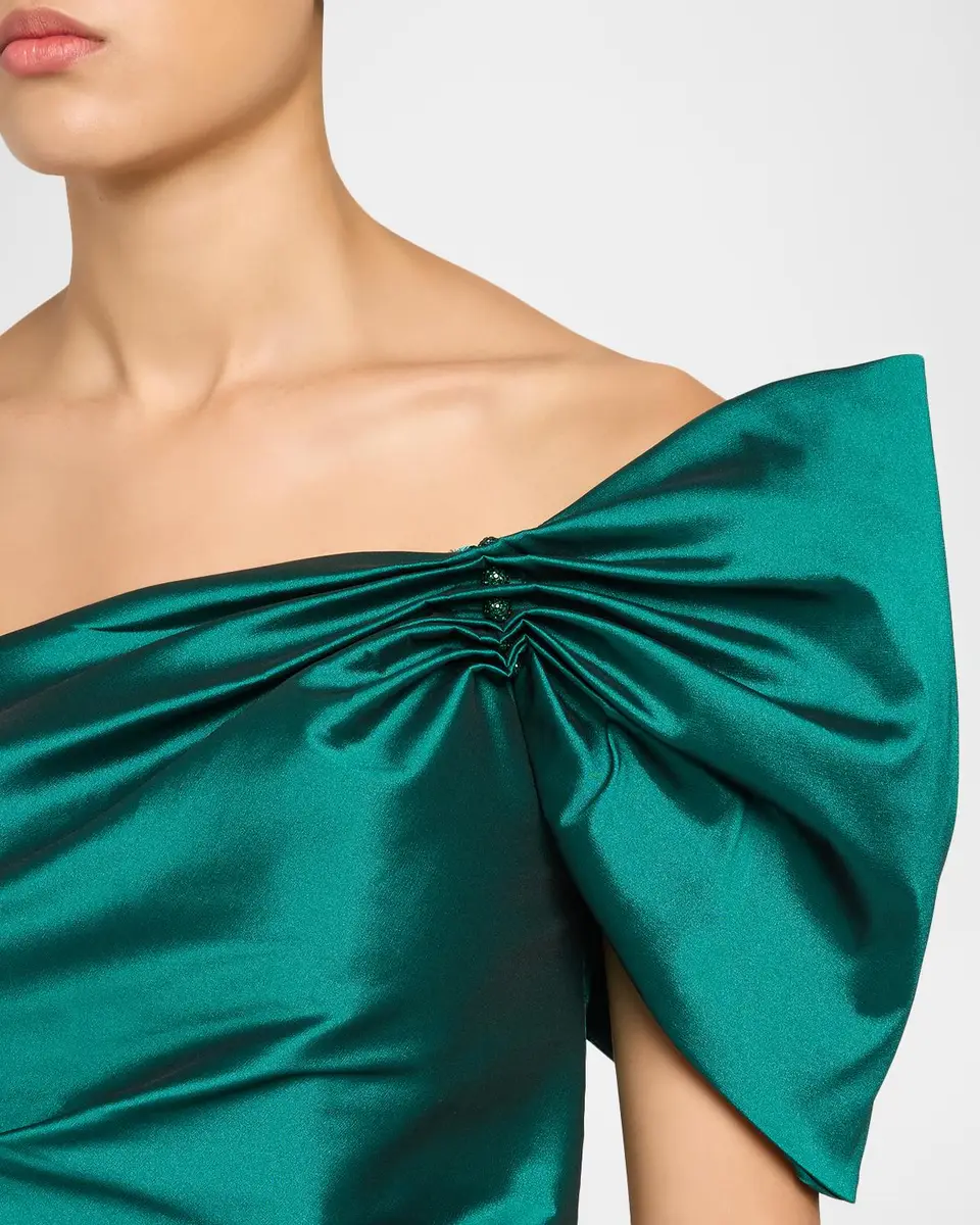 Rickie Freeman for Teri Jon One Shoulder Ruched Taffeta Gown | Thumbnail 5 Rickie Freeman for Teri Jon One Shoulder Ruched Taffeta Gown | Thumbnail 5