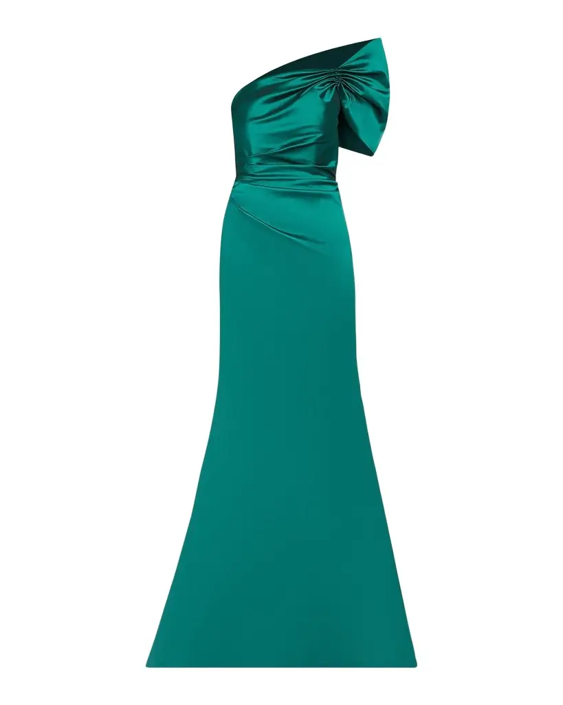 Rickie Freeman for Teri Jon One Shoulder Ruched Taffeta Gown | Image 1 Rickie Freeman for Teri Jon One Shoulder Ruched Taffeta Gown | Image 1