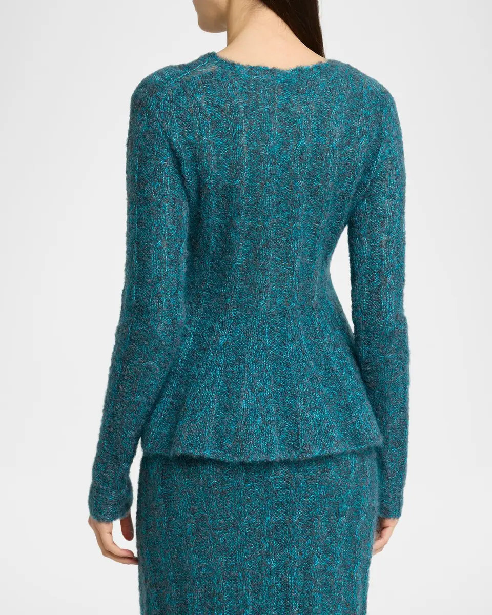 Proenza Schouler Joelle Mohair Cable Knit Peplum Sweater | Thumbnail 3