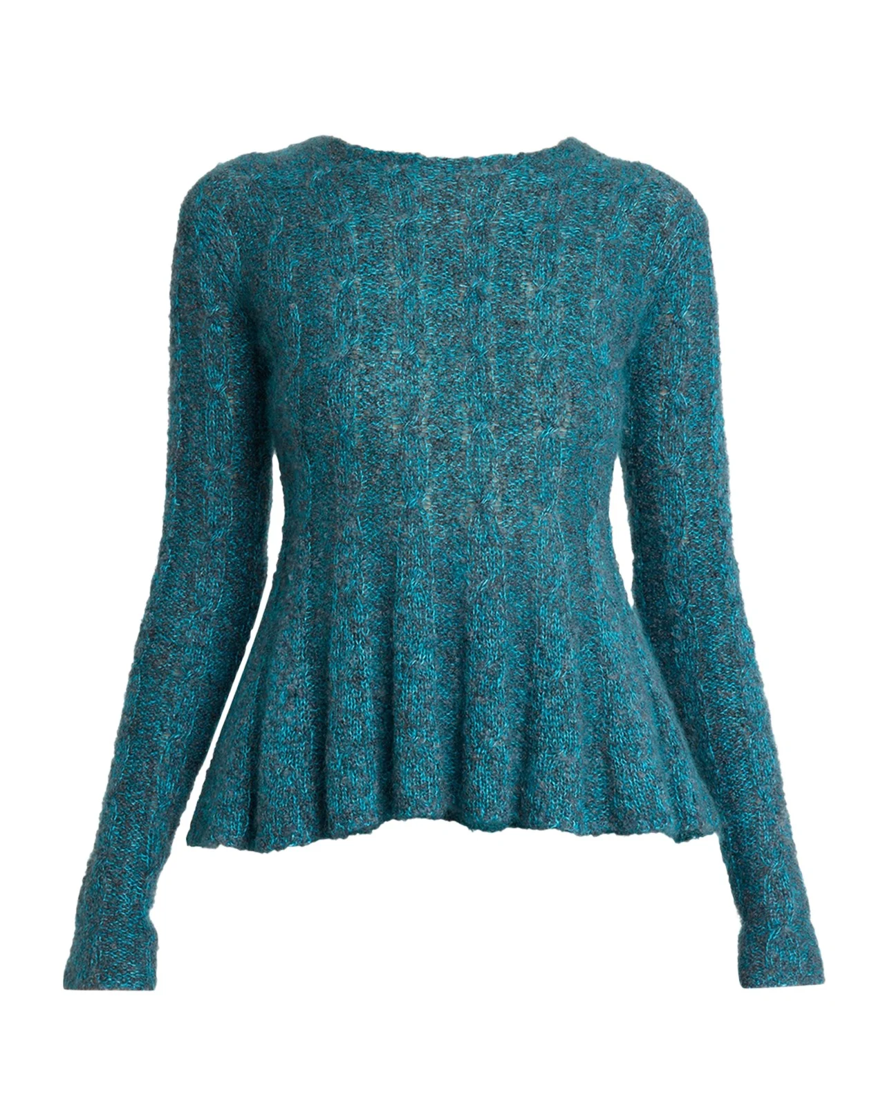 Proenza Schouler Joelle Mohair Cable Knit Peplum Sweater