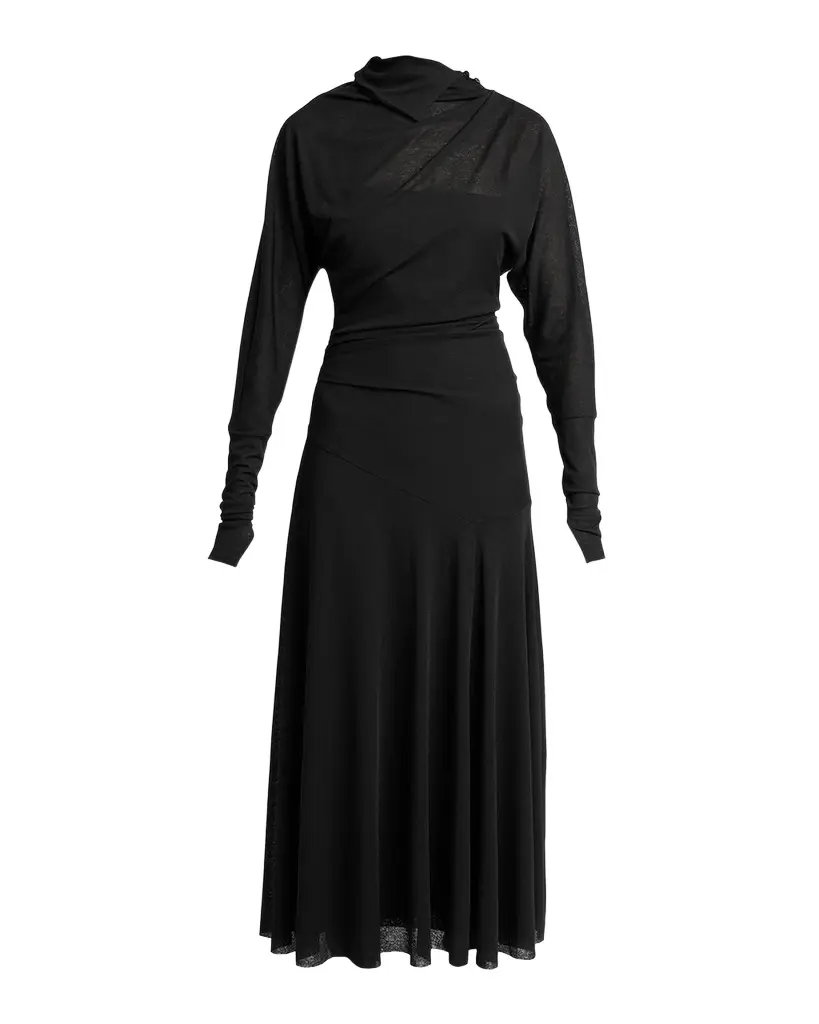 Proenza Schouler Golda Draped Long-Sleeve Ankle Dress | Image 1 Proenza Schouler Golda Draped Long-Sleeve Ankle Dress | Image 1