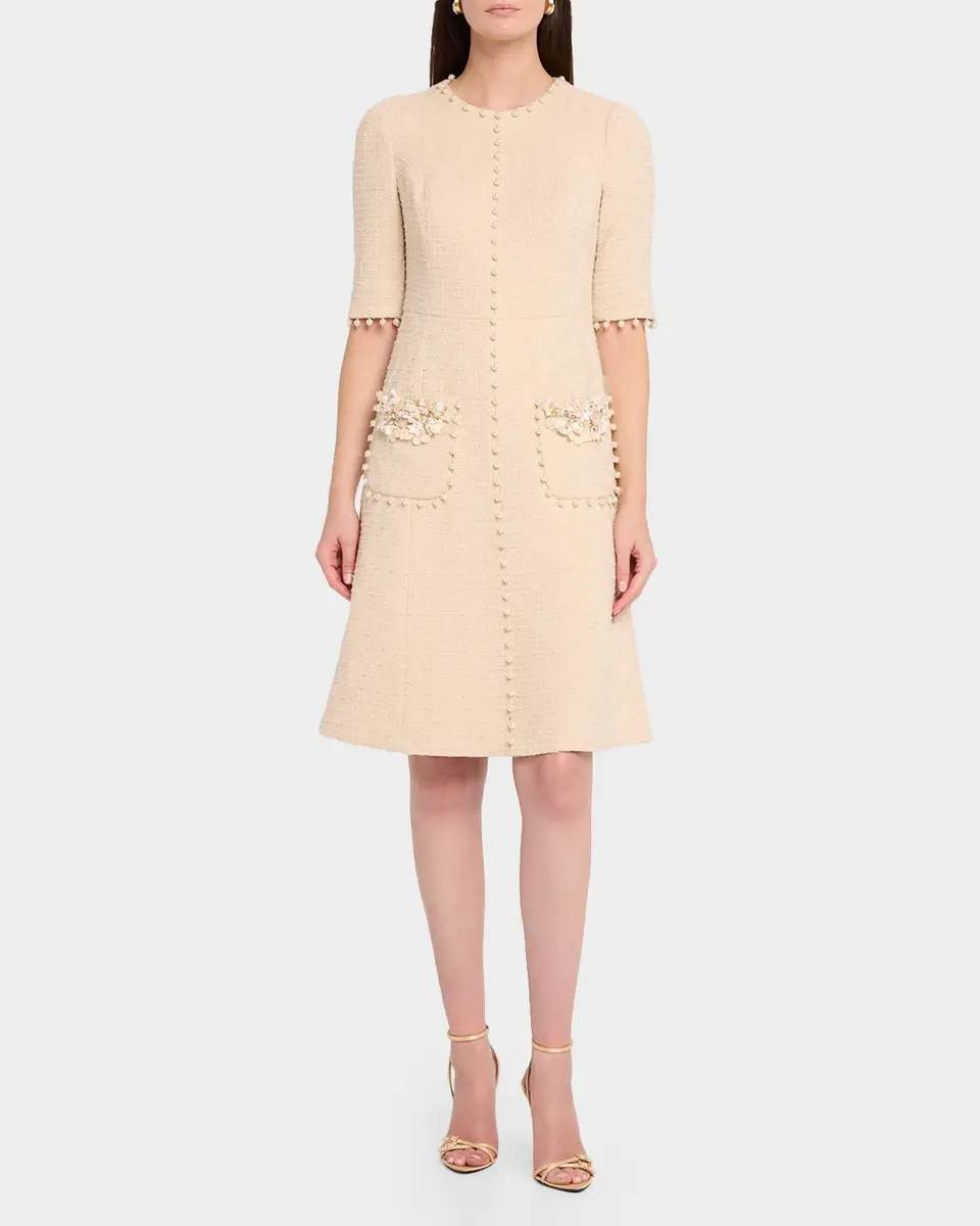 Rickie Freeman for Teri Jon Bead-Embellished Boucle Dress | Thumbnail 2 Rickie Freeman for Teri Jon Bead-Embellished Boucle Dress | Thumbnail 2