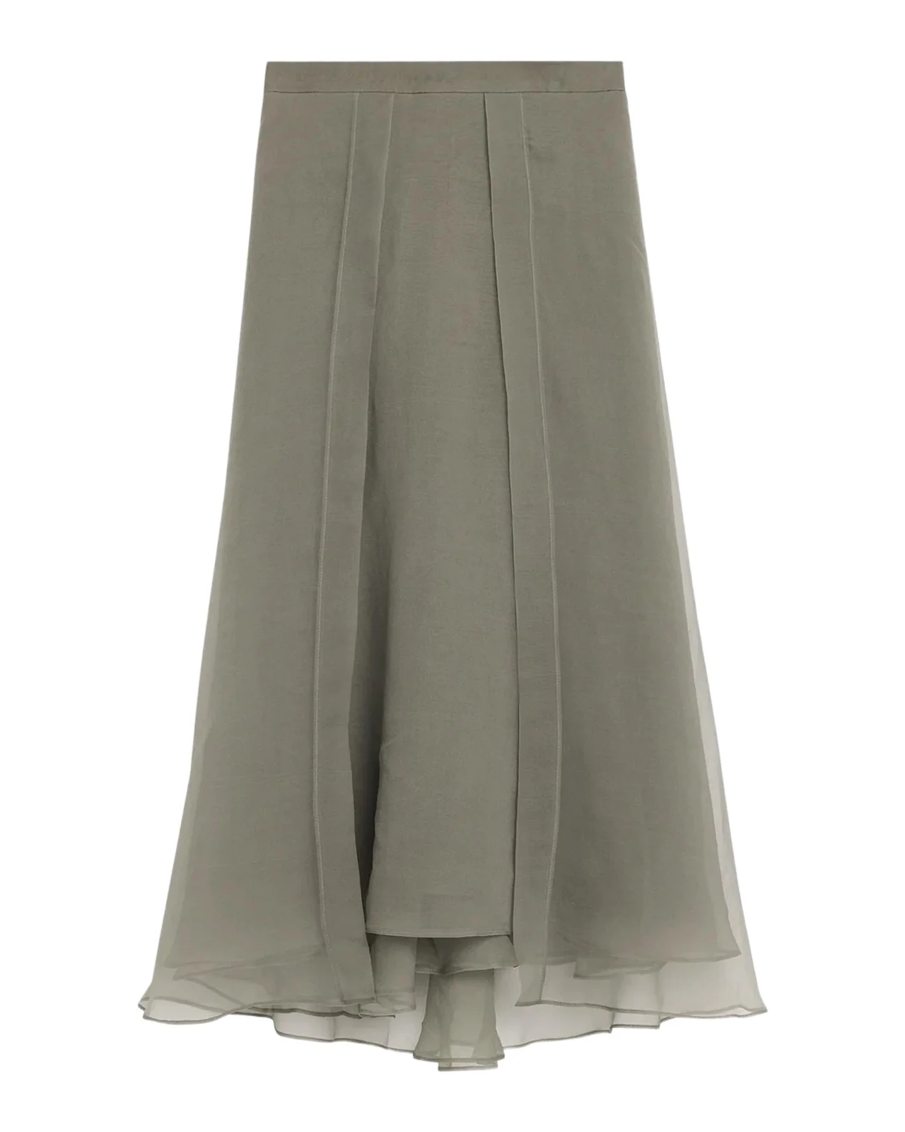 Brunello Cucinelli Layered Crispy Silk Maxi Circle Skirt