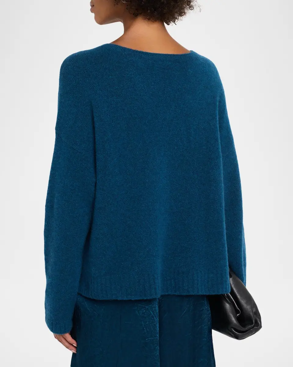 Eileen Fisher Crewneck Boucle Knit Cashmere-Silk Sweater | Thumbnail 3 Eileen Fisher Crewneck Boucle Knit Cashmere-Silk Sweater | Thumbnail 3