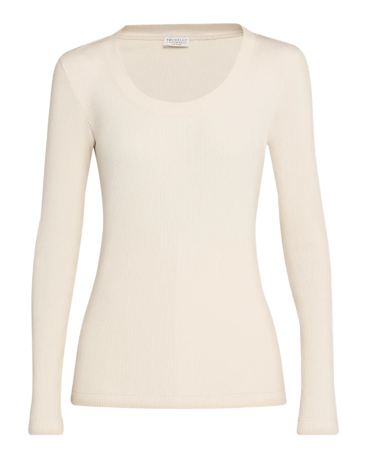 Sparkle Rib Knit Long-Sleeve Top
