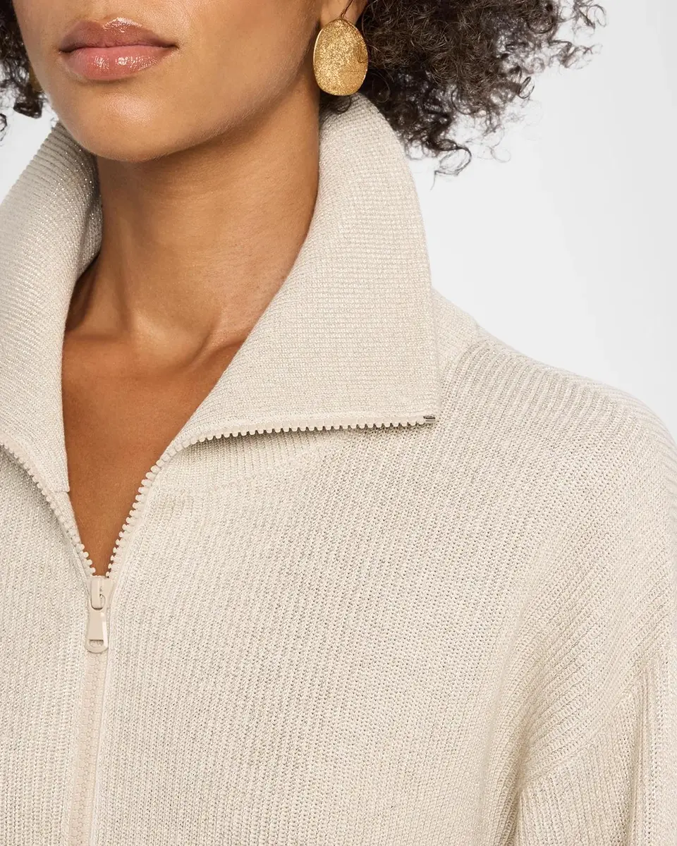 Brunello Cucinelli Sparkle Rib Knit Zip Cardigan | Thumbnail 5 Brunello Cucinelli Sparkle Rib Knit Zip Cardigan | Thumbnail 5