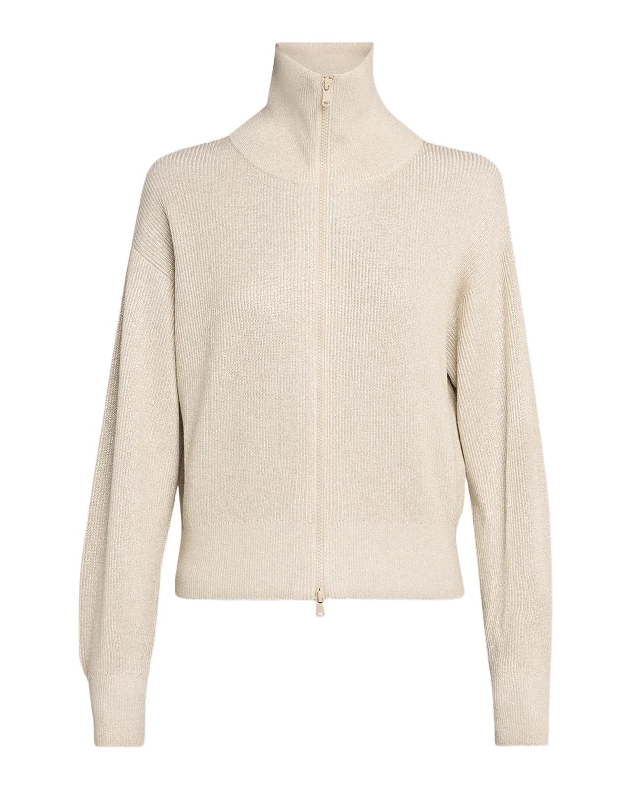 Sparkle Rib Knit Zip Cardigan Sparkle Rib Knit Zip Cardigan