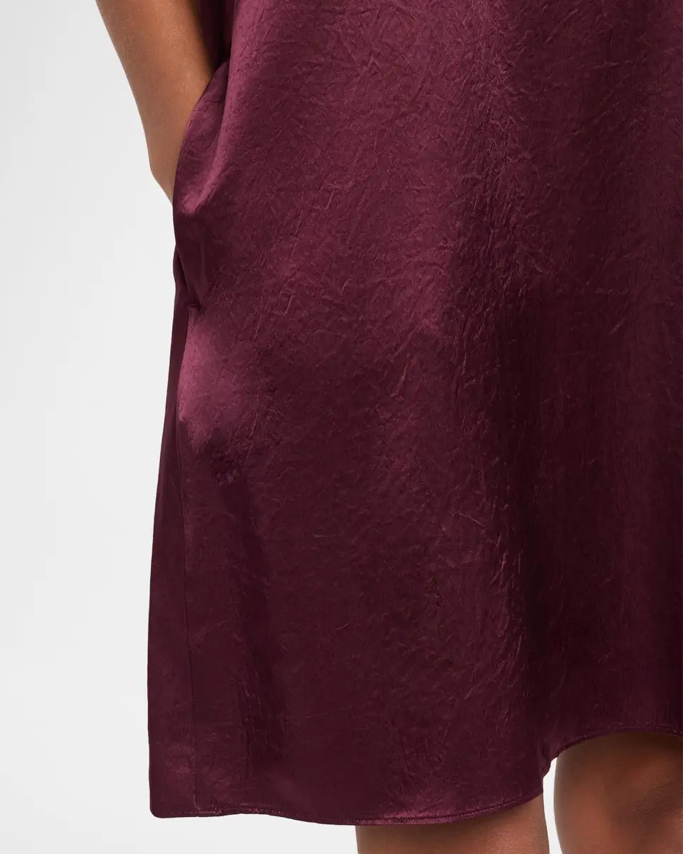 Eileen Fisher Short-Sleeve Satin Mini Shift Dress | Thumbnail 5 Eileen Fisher Short-Sleeve Satin Mini Shift Dress | Thumbnail 5