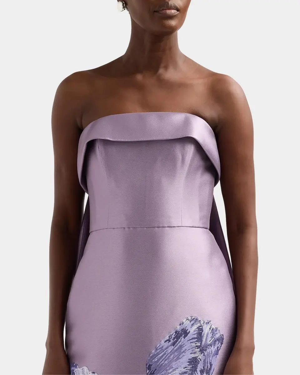 Amsale Tulip Watteau Column Gown | Thumbnail 4 Amsale Tulip Watteau Column Gown | Thumbnail 4
