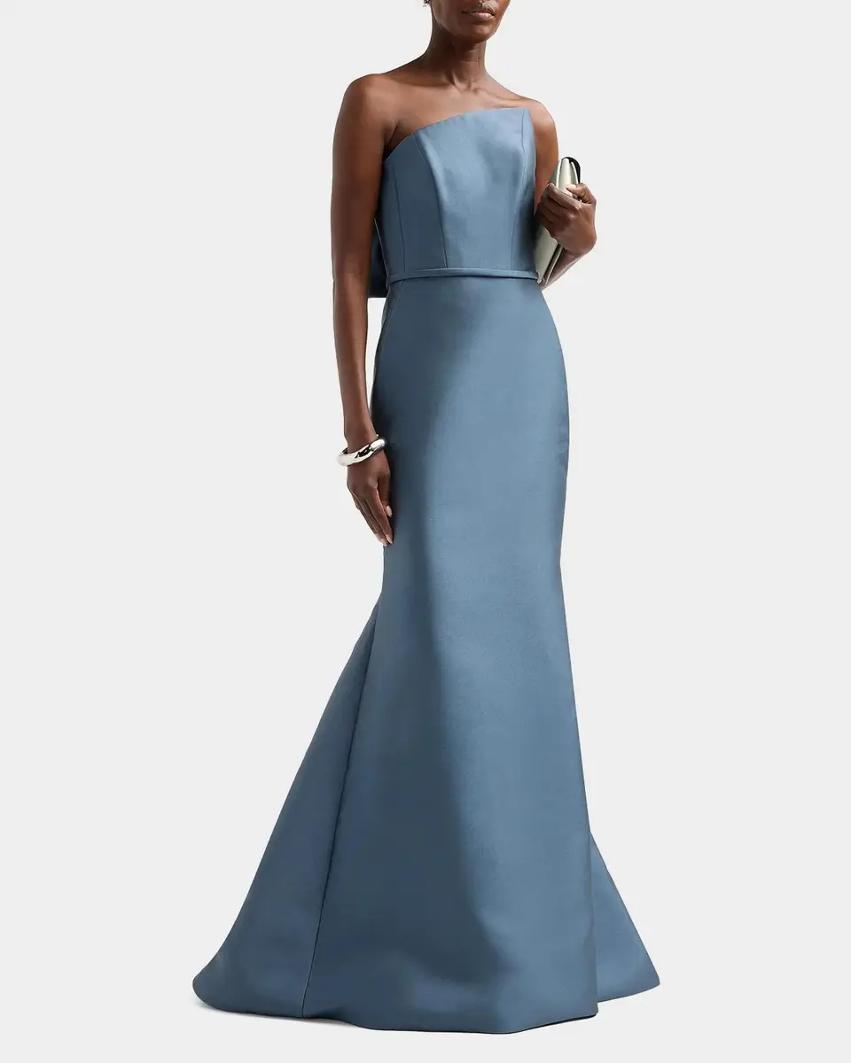 Amsale Strapless Column Gown | Thumbnail 4 Amsale Strapless Column Gown | Thumbnail 4