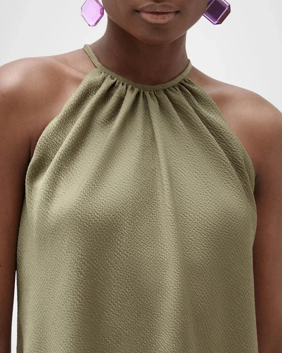 Amsale Halterneck Draped Midi Dress | Thumbnail 5 Amsale Halterneck Draped Midi Dress | Thumbnail 5