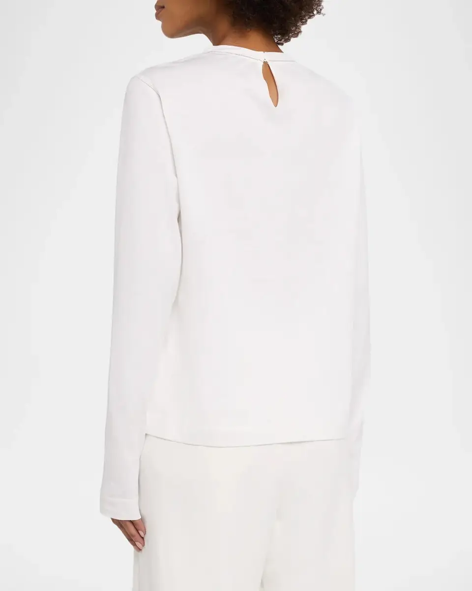 Brunello Cucinelli Long-Sleeve Monili Crewneck Cotton T-Shirt | Thumbnail 3 Brunello Cucinelli Long-Sleeve Monili Crewneck Cotton T-Shirt | Thumbnail 3