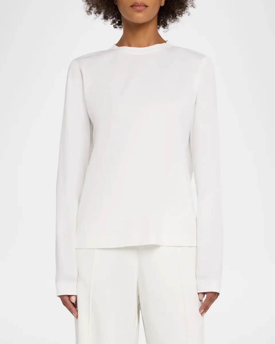 Brunello Cucinelli Long-Sleeve Monili Crewneck Cotton T-Shirt | Thumbnail 4 Brunello Cucinelli Long-Sleeve Monili Crewneck Cotton T-Shirt | Thumbnail 4