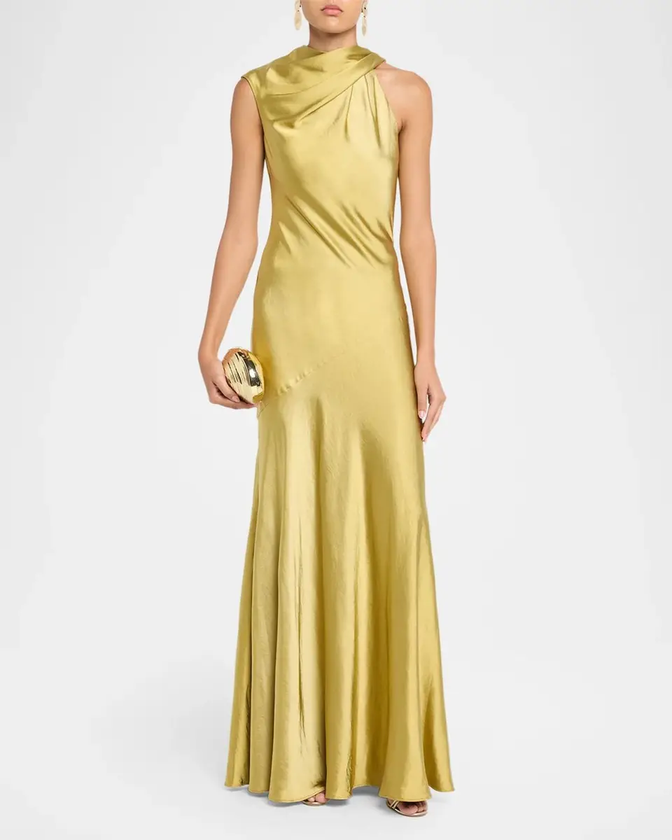 Amsale Liquid Satin Draped Gown | Thumbnail 2 Amsale Liquid Satin Draped Gown | Thumbnail 2