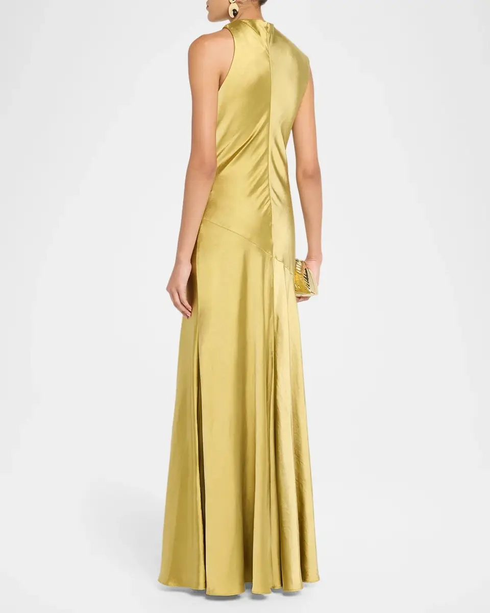 Amsale Liquid Satin Draped Gown | Thumbnail 3 Amsale Liquid Satin Draped Gown | Thumbnail 3