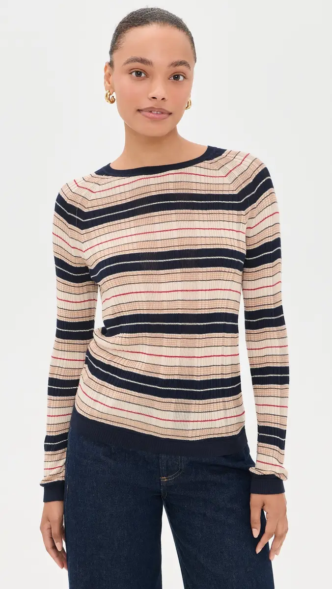 rag & bone Teresa Silk Blend Stripe Crew Pullover | Thumbnail 2