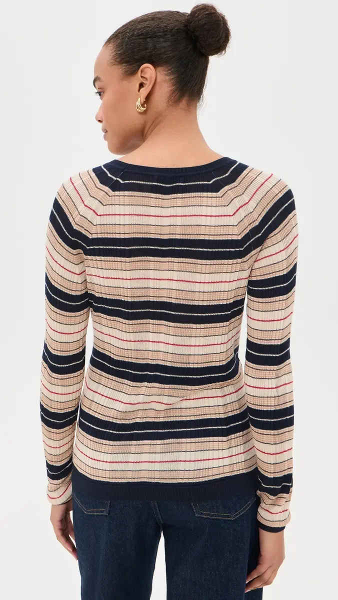 rag & bone Teresa Silk Blend Stripe Crew Pullover | Thumbnail 3