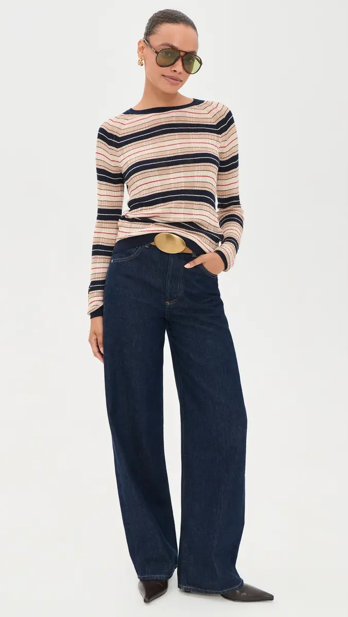 rag & bone Teresa Silk Blend Stripe Crew Pullover | Thumbnail 5
