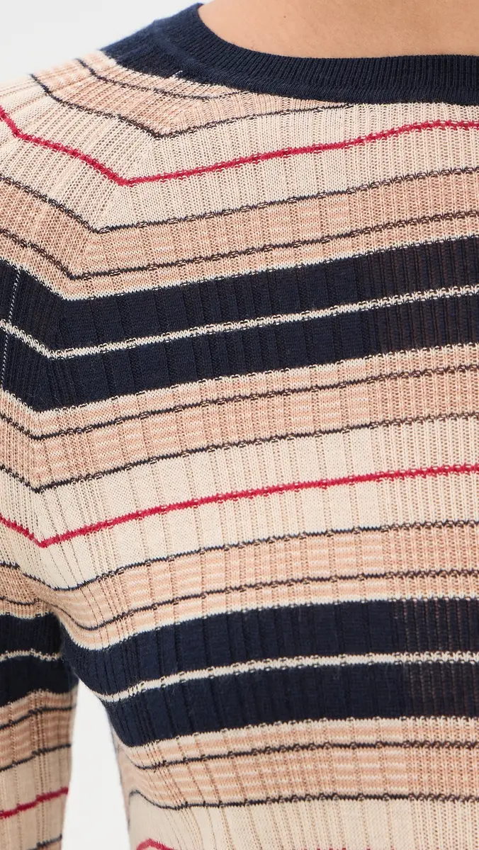 rag & bone Teresa Silk Blend Stripe Crew Pullover | Thumbnail 6