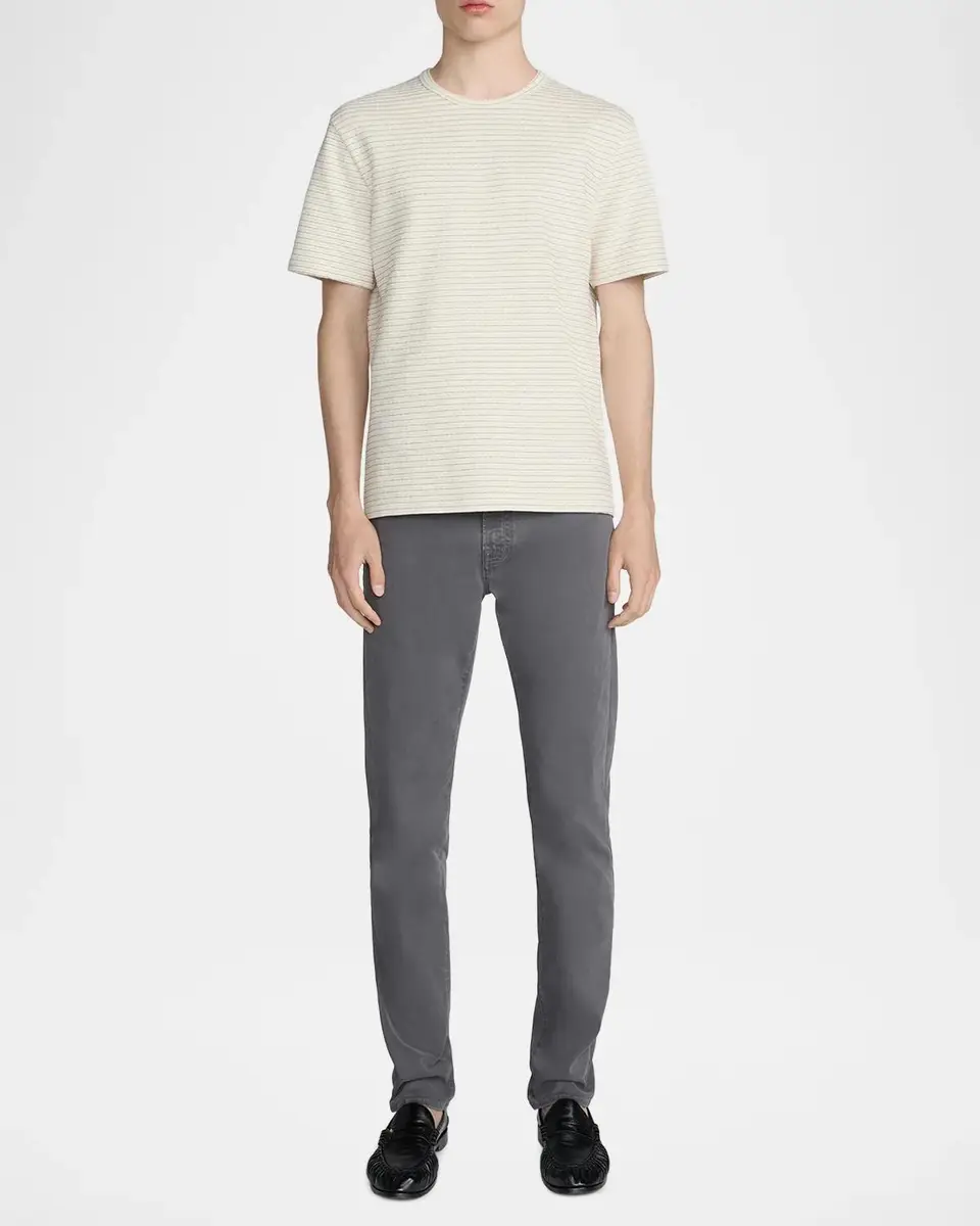 Frame Men's Cotton Jacquard Crewneck T-Shirt | Thumbnail 2 Frame Men's Cotton Jacquard Crewneck T-Shirt | Thumbnail 2