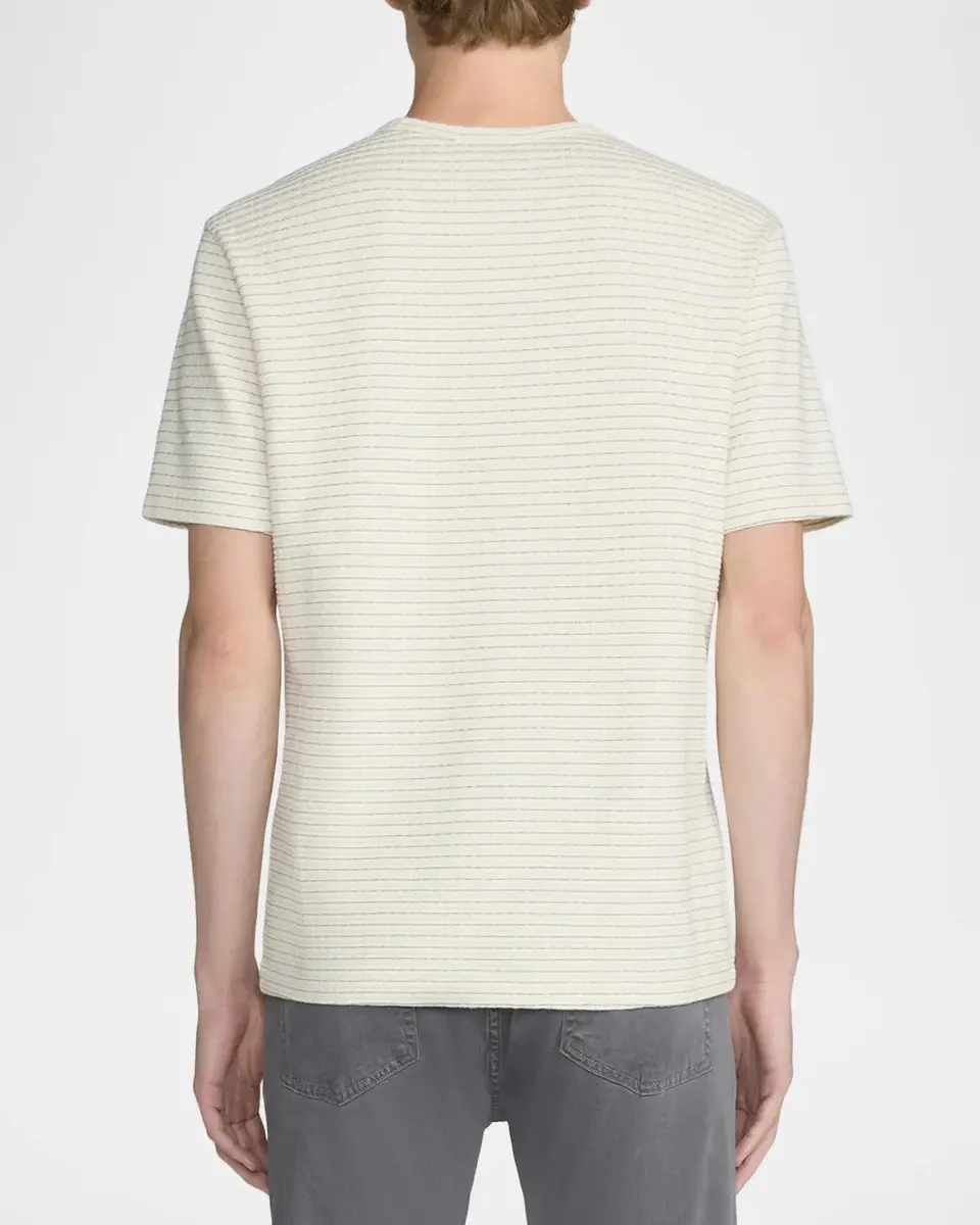 Frame Men's Cotton Jacquard Crewneck T-Shirt | Thumbnail 3 Frame Men's Cotton Jacquard Crewneck T-Shirt | Thumbnail 3