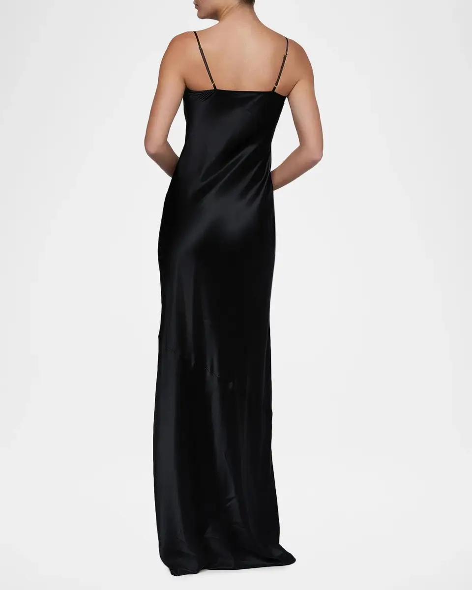 L'Agence Selene Lace-Trim Silk Gown | Thumbnail 2 L'Agence Selene Lace-Trim Silk Gown | Thumbnail 2