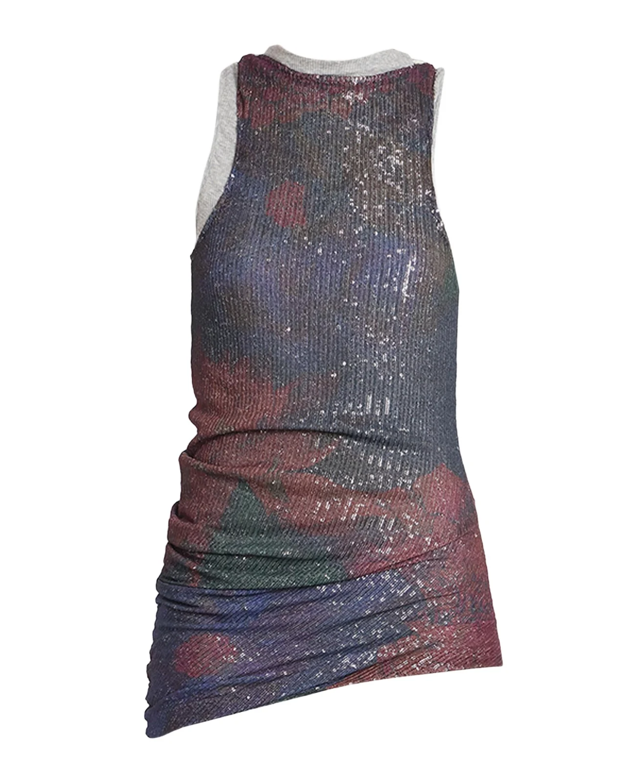 Sleeveless Sequin Draped Top
