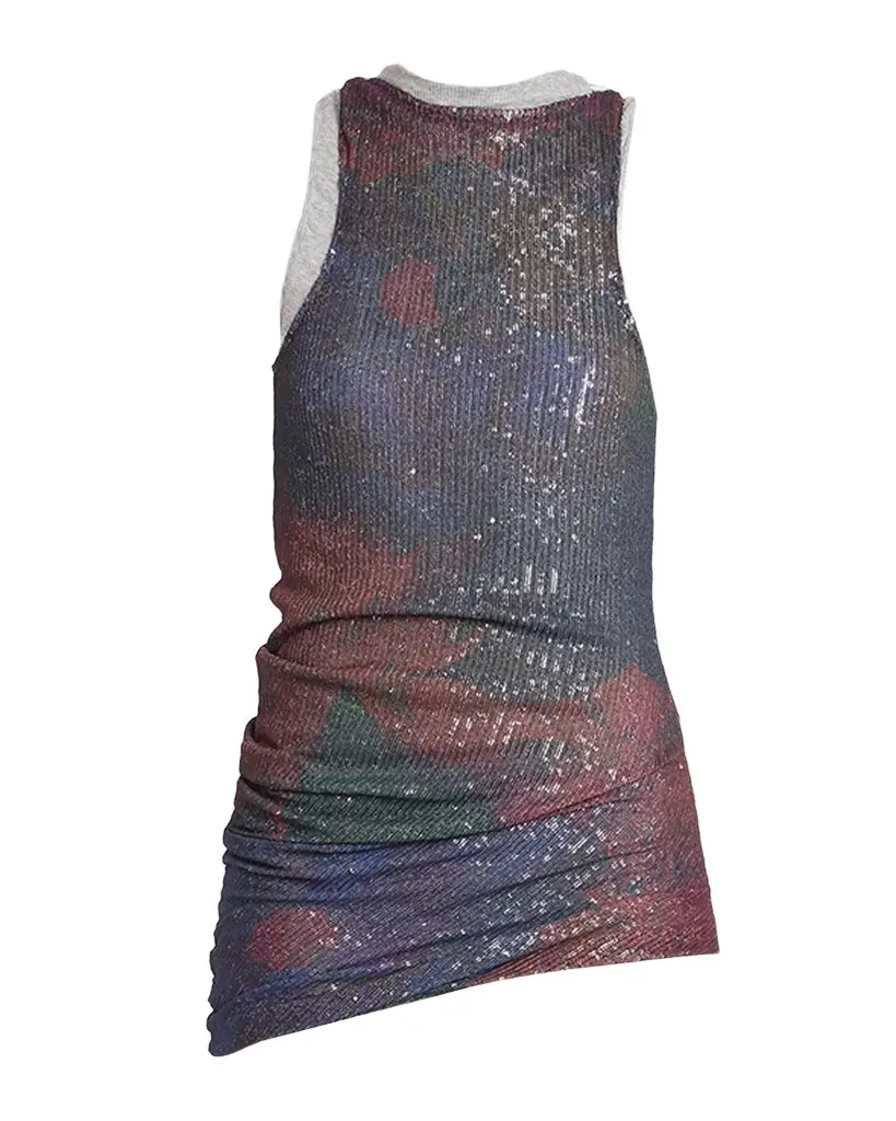 MM6 MAISON MARGIELA Sleeveless Sequin Draped Top | Image 1 MM6 MAISON MARGIELA Sleeveless Sequin Draped Top | Image 1
