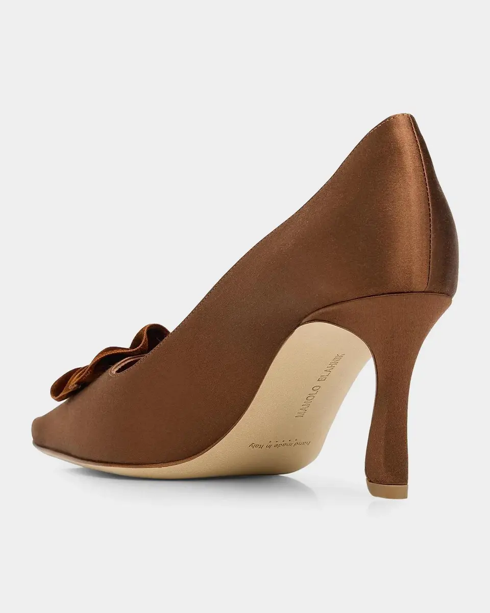 Manolo Blahnik Fortan 70MM Satin Stiletto Pumps | Thumbnail 4