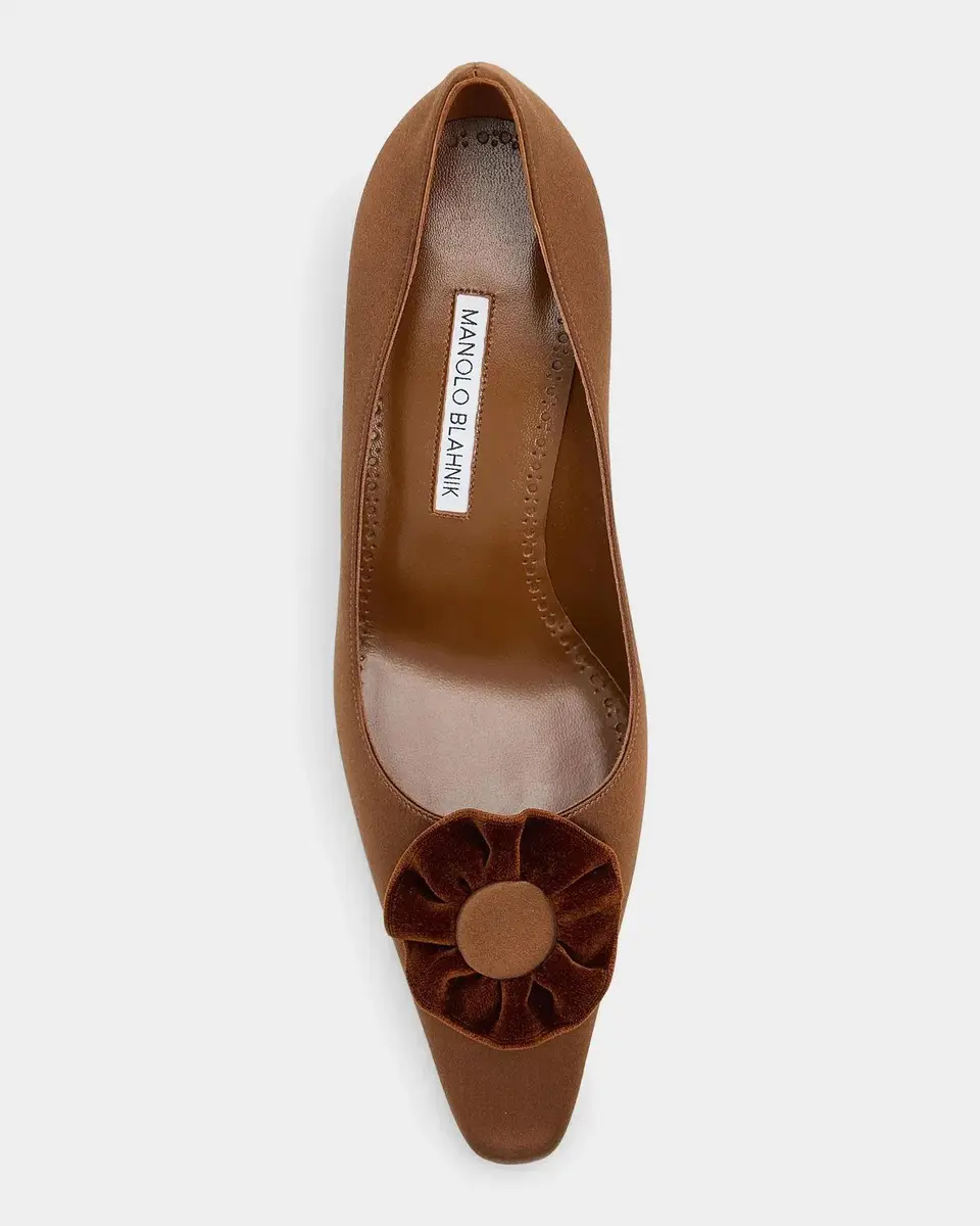 Manolo Blahnik Fortan 70MM Satin Stiletto Pumps | Thumbnail 5