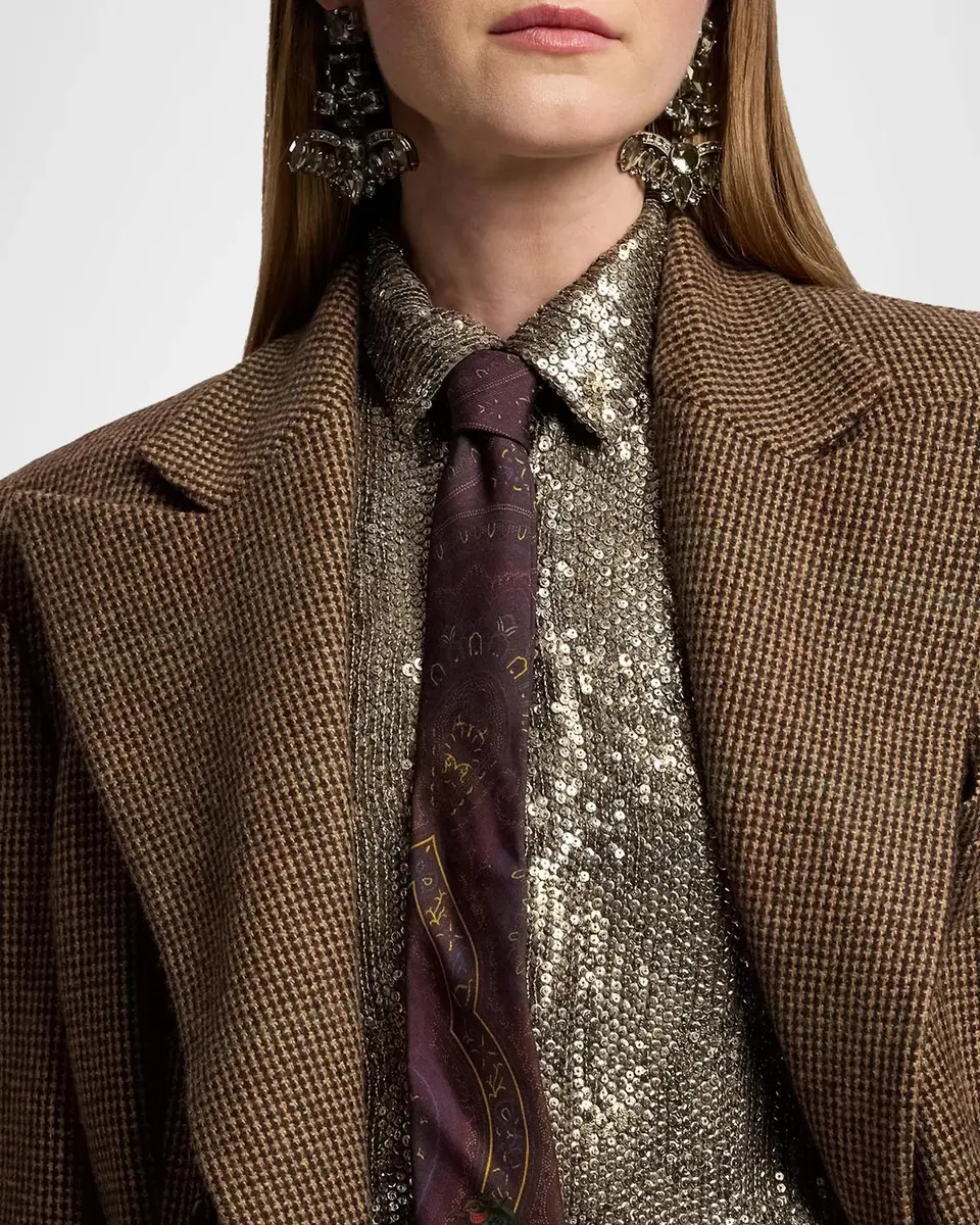 Ralph Lauren Collection Affton Windowpane Pied de Poule Coat | Thumbnail 5