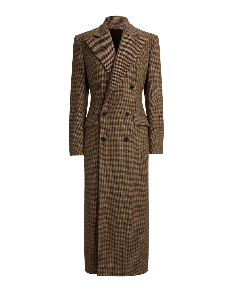 Ralph Lauren Collection Affton Double-Breasted Check Cashmere-Wool Long Coat | Image 1 Ralph Lauren Collection Affton Double-Breasted Check Cashmere-Wool Long Coat | Image 1